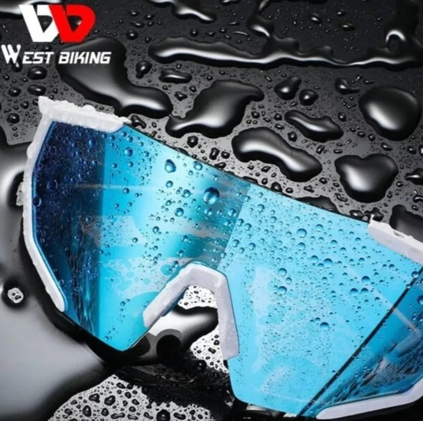 Lentes para Ciclismo West Biking Azul con Blanco