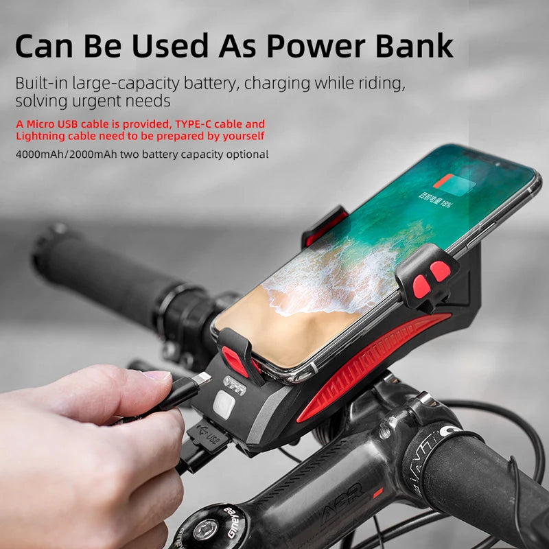 Luz Delantera para manillar de bicicleta 4 en 1 Rockbros