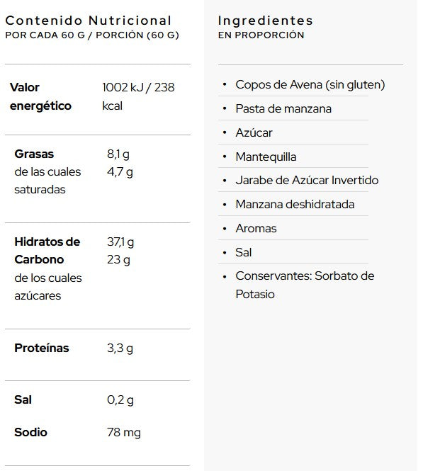Barrita Energética Sin Gluten · Sweet Bar - Manzana Asada