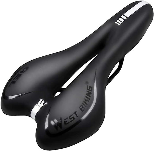 Sillín para Bicicleta West Biking negro con plateado